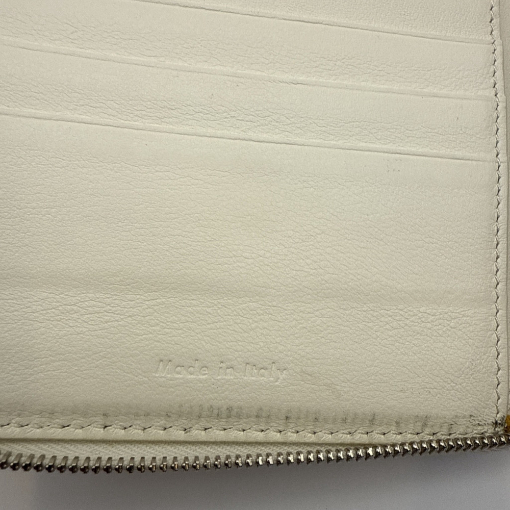 Celine Leather Bicolor Bifold Zip Around Wallet Magenta Cream - Picture 4 of 7